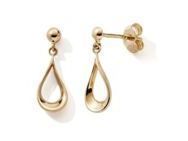 Boucles d'Oreilles Pendantes Or Jaune 375 Goutte d'Eau - N12153 - Réf. N12153