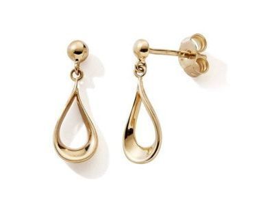 Boucles d'Oreilles Pendantes Or Jaune 375 Goutte d'Eau - N12153 - Réf. N12153