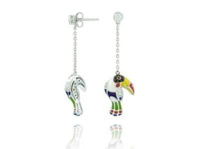 Boucles d'Oreilles Pendantes Toucan Una Storia - BO121112 - Réf. BO121112