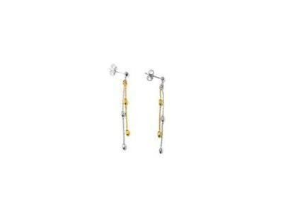 Boucles d’Oreilles Pendantes Valenzi Argent Bicolores - FA1835-OR RH+YEL - Réf. FA1835-OR RH+YEL