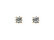 Boucles d'Oreilles Puces Or Jaune 18 Carats Zircons - 2991OZ - Réf. 2991OZ