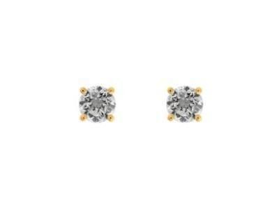 Boucles d'Oreilles Puces Or Jaune 18 Carats Zircons - 2991OZ - Réf. 2991OZ