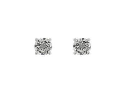 Boucles d'Oreilles Puces Zircon Serti Griffes Or Gris 750 - 2997OZ - Réf. 2997OZ