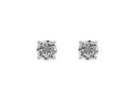 Boucles d'Oreilles Puces Zircon Serti Griffes Or Gris 750 - 2998OZ - Réf. 2998OZ