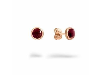 Boucles d’Oreilles Rondes Clozeau Or Rose 750 Résine Rouge - C4V001RRO - Réf. C4V001RRO