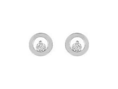 Boucles d'Oreilles Rondes Or Gris 750 Diamants - RC254GB4 - Réf. RC254GB4