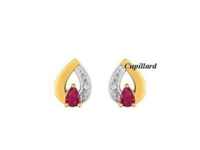 Boucles d'Oreilles Rubis Diamant Or Bicolore 750 - MK203BRB5 - Réf. MK203BRB5