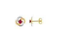 Boucles d'Oreilles Rubis Or 750 Bicolore - 28SA716BR - Réf. 28SA716BR