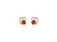 Boucles d'Oreilles Rubis Or Bicolore 750 - GJ213BR - Réf. GJ213BR