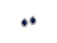 Boucles d'Oreilles Saphir Diamant Or Gris 750 - 065571-SA - Réf. 065571-SA