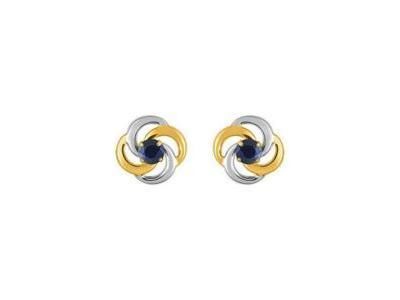 Boucles d'Oreilles Saphir Or 750 Bicolore - 28SA716BS - Réf. 28SA716BS