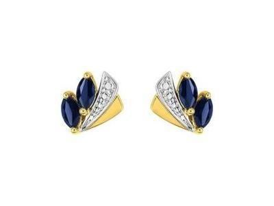 Boucles d'Oreilles Saphir Or 750 Bicolore - IJ231BS - Réf. IJ231BS