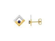 Boucles d'Oreilles Saphir Or 750 Jaune Et Rhodiage 28SA731BS - Réf. 28SA731BS
