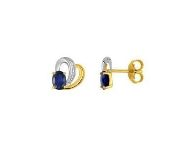 Boucles d'Oreilles Saphir Or Bicolore 750 - 8JF10BS - Réf. 8JF10BS