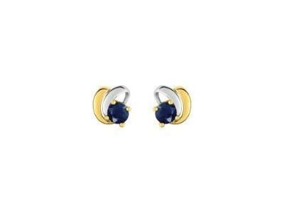 Boucles d'Oreilles Saphir Or Bicolore 750 - GJ213BS - Réf. GJ213BS