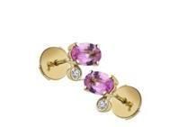 Boucles d'Oreilles Saphir Rose Diamant Or 750 Garden Party - 8261000 - Réf. 8261000
