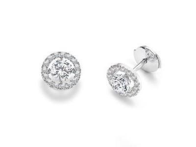 Boucles d'Oreilles Solitaire Diamants Or Gris 750 - 7VJ015WD-ALP - Réf. 7VJ015WD-ALP