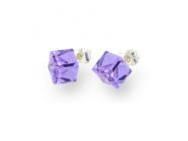 Boucles d'Oreilles Spark Argent Grand Cube Violet A58M - Réf. A58M