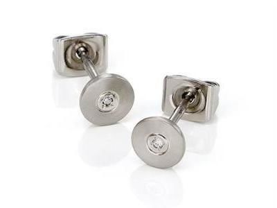Boucles d'Oreilles Titane Diamant Boccia 0545-01 - Réf. 0545 01
