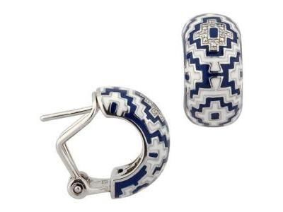 Boucles d'Oreilles Una Storia Aztec Argent Laqué Zircon BO12186 - Réf. BO12186