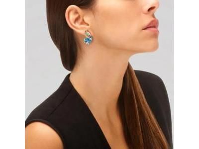 Boucles D’Oreilles Una Storia Paon Argent 925 Rhodié Zirconium - BO233 - Réf. BO233