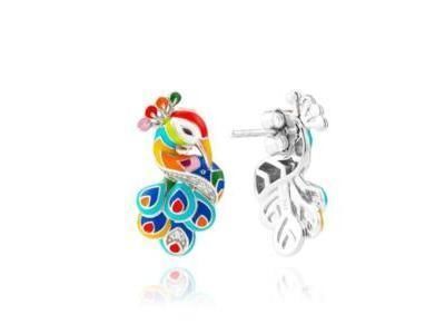 Boucles D’Oreilles Una Storia Paon Argent 925 Rhodié Zirconium - BO233 - Réf. BO233