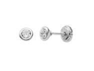 Boucles d'Oreilles Zircon Clos Or Gris 375 Fermoir Sécurisé - N10473GV - Réf. N10473GV