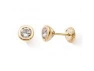Boucles d'Oreilles Zircon Clos Or Jaune 375 Fermoir Vissé - N10727V - Réf. N10727V