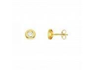 Boucles d'Oreilles Zircon Serti Clos Pneu Or Jaune 750 - 0112119 - Réf. 0112119