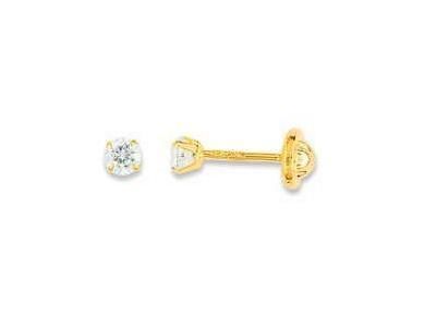 Boucles d'Oreilles Zirconium Or Jaune 750 Fermoir Vis - IK218JZ - Réf. IK218JZ
