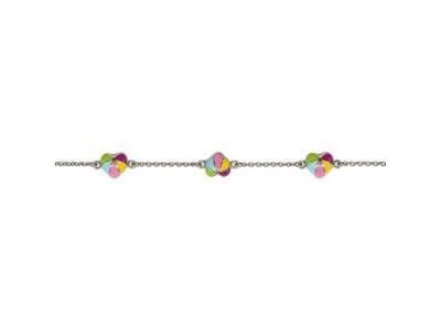 Bracelet Argent 925 Enfant Cœurs Multicolores Laqués - C3074 - Réf. C3074