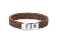 Bracelet Argent Braided Flat 925 Cognac Rebel & Rose RR-L0157-S - Réf. RR-L0157-S