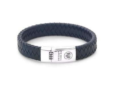 Bracelet Argent Braided Flat 925 Navy Rebelandrose RR-L0151-S - Réf. RR-L0151-S