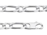 Bracelet Argent Rhodié Maille Cheval 8 mm Alternée 1/1 - 301488B - Réf. 301488B