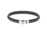 Bracelet Argent Single Stranded Black Grey Rebel & Rose - RR-L0144-S - Réf. RR-L0144-S