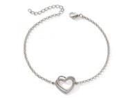 Bracelet Coeur Entrelacé Zircon Argent Rhodié 925 - Réf. C2031