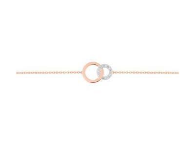 Bracelet diamant ronds or rose et gris rhodié 750/1000 - Réf. RZ623KB4
