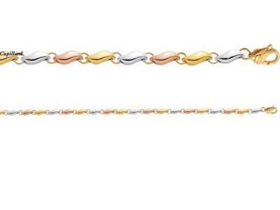 Bracelet Femme Or Tricolore 750 Vague 579.5 - Réf. 579.5