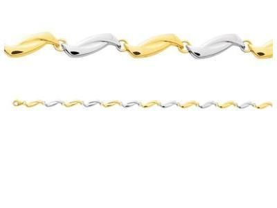 Bracelet femme plat or 18 carats bicolore Masviel 7058G - Réf. 7058G