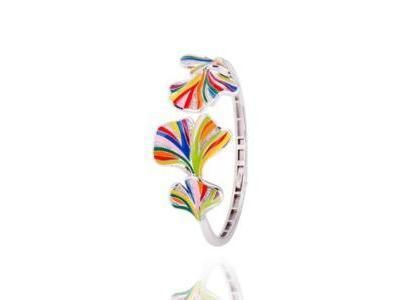 Bracelet Ginkgo Argent Laqué Zircon Una Storia - JO121226 - Réf. JO121226