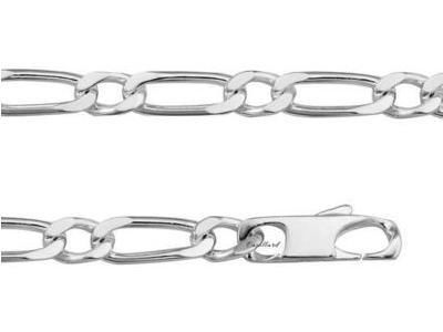 Bracelet Homme Argent Rhodié Maille Cheval Alternée 1/1, 6 mm - Réf. 301268B