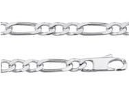 Bracelet Homme Figaro Alternée 1/3 Argent Rhodié 6 mm - 301217B - Réf. 301217B