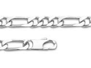 Bracelet Homme Figaro Alternée 1/3 Argent Rhodié 7 mm 301218B - Réf. 301218B