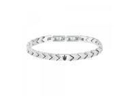 Bracelet Iconic Maserati Acier Chevrons Gris Trident Noir - JM225AVD91 - Réf. JM225AVD91