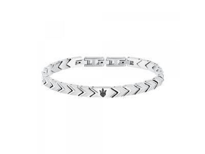 Bracelet Iconic Maserati Acier Chevrons Gris Trident Noir - JM225AVD91 - Réf. JM225AVD91