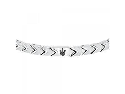 Bracelet Iconic Maserati Acier Chevrons Gris Trident Noir - JM225AVD91 - Réf. JM225AVD91