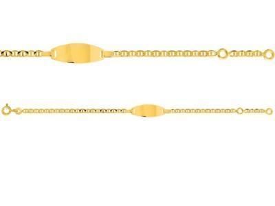 Bracelet Identité Bébé Marine Battue Or Jaune 375 - 630033 - Réf. 630033