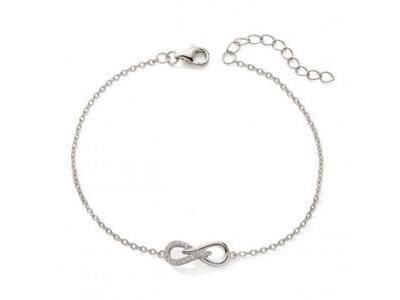Bracelet Infini Argent 925 Rhodié Zircon  - Réf. C2646