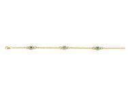 Bracelet Jaseron Trilogie Emeraude Or Jaune 750 Rhodié - 841E - Réf. 841E