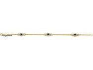 Bracelet Jaseron Trilogie Saphir Or Jaune 750 Rhodié - 841S - Réf. 841S